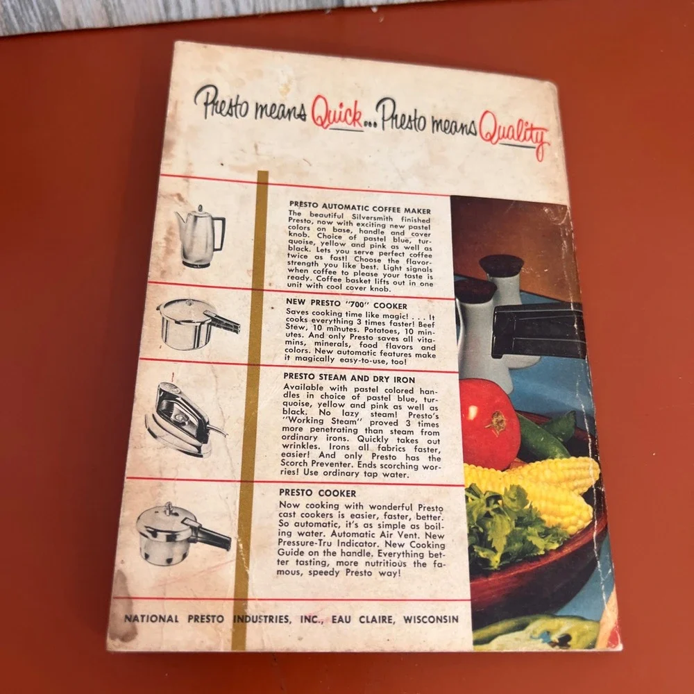 Vintage 1955 Presto Electric Pressure Cooker Model S-60 Recipe Book Instructions
